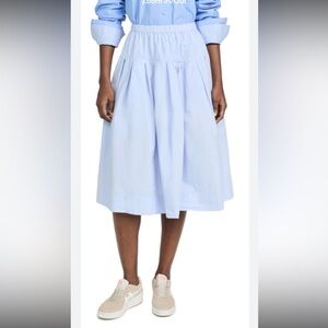 Alex Mill cotton blue pleated poplin midi skirt size S